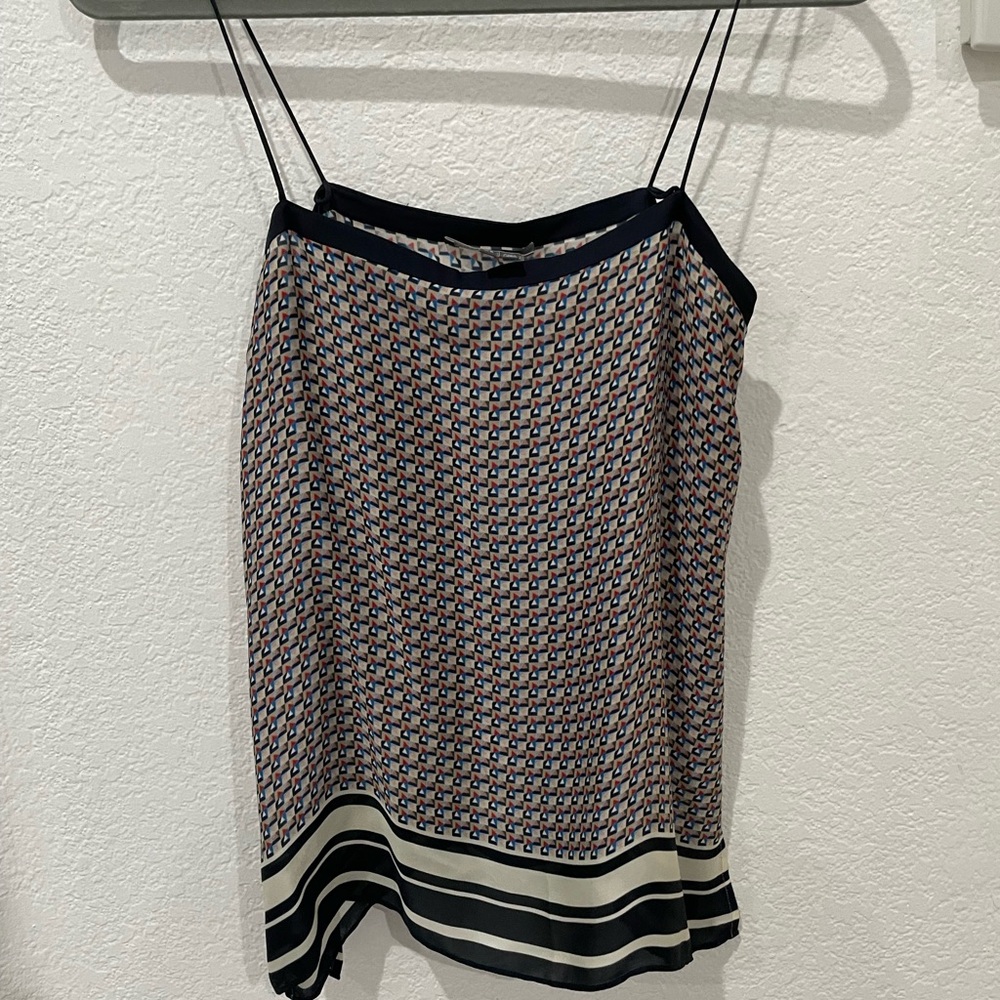 Vince Multicolor Geometric Print Top